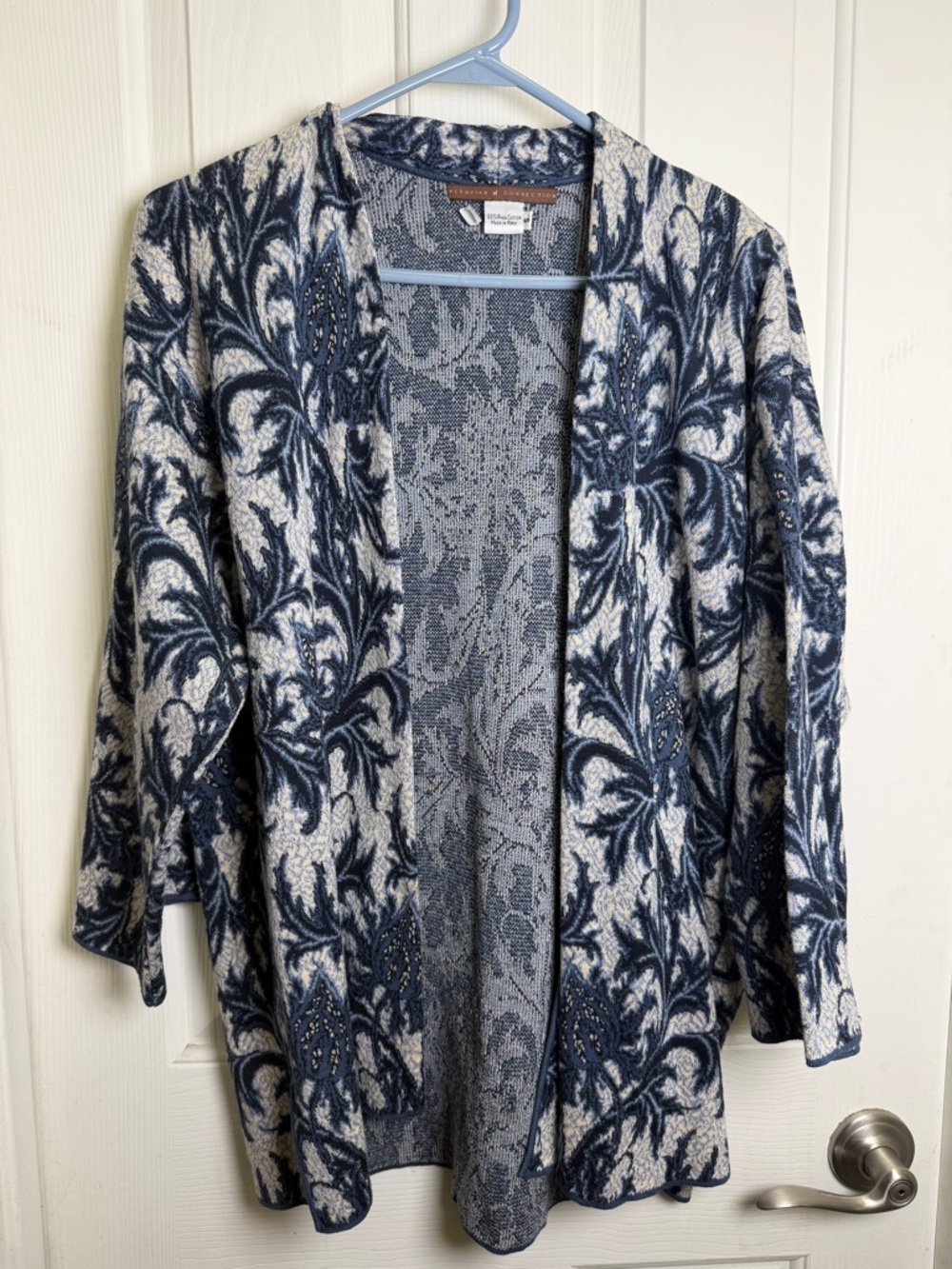Peruvian Connection 100% Pima Cotton Open Front Cardigan Sweater Size small